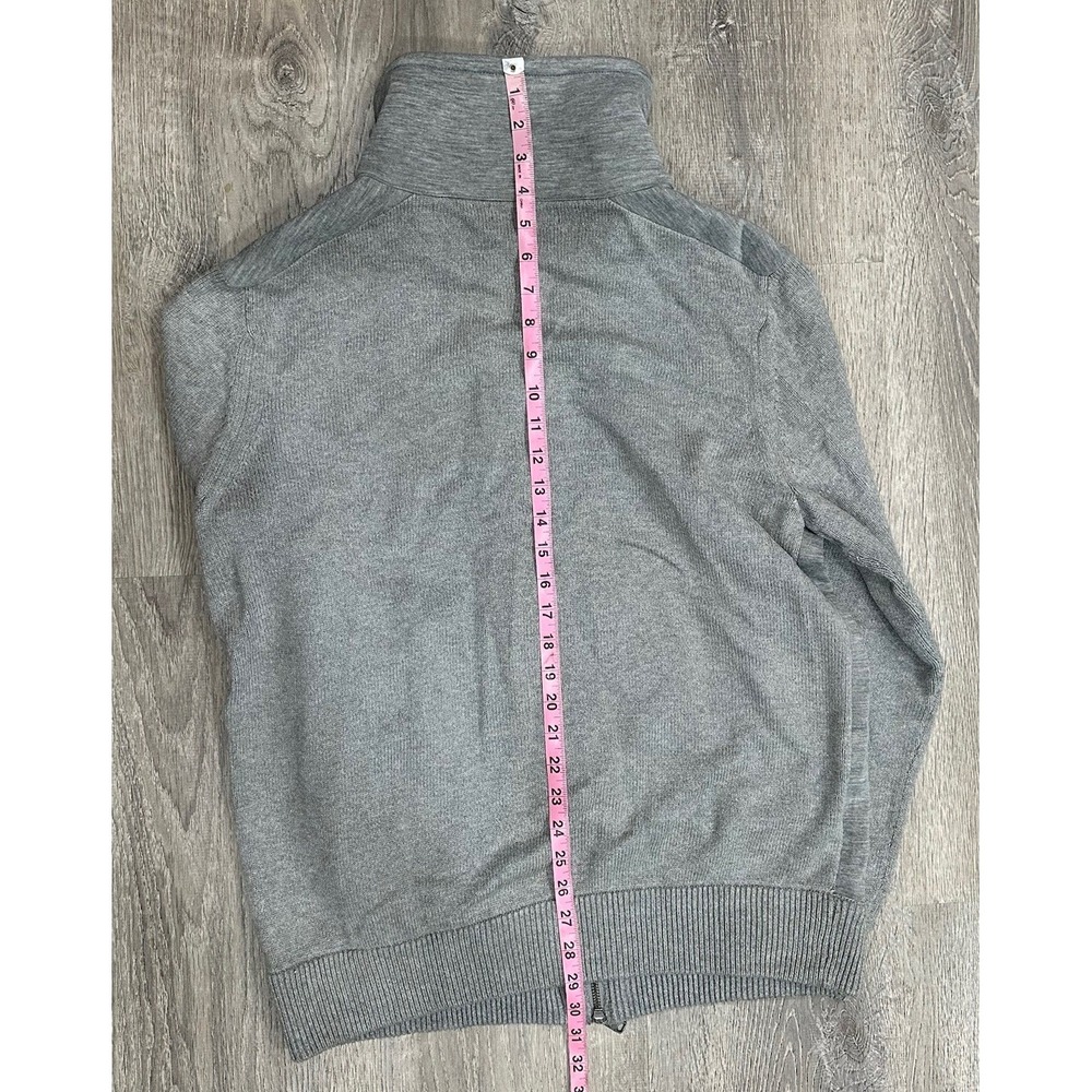 Banana Republic Sweater Mens Large Gray Cardigan Collared Heavy Full Zip Sweater - Picture 8 of 13